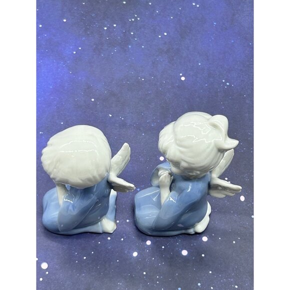 Lefton Porcelain Praying Angels Boy & Girl 4" Figurines Vintage Christmas - Picture 6 of 8